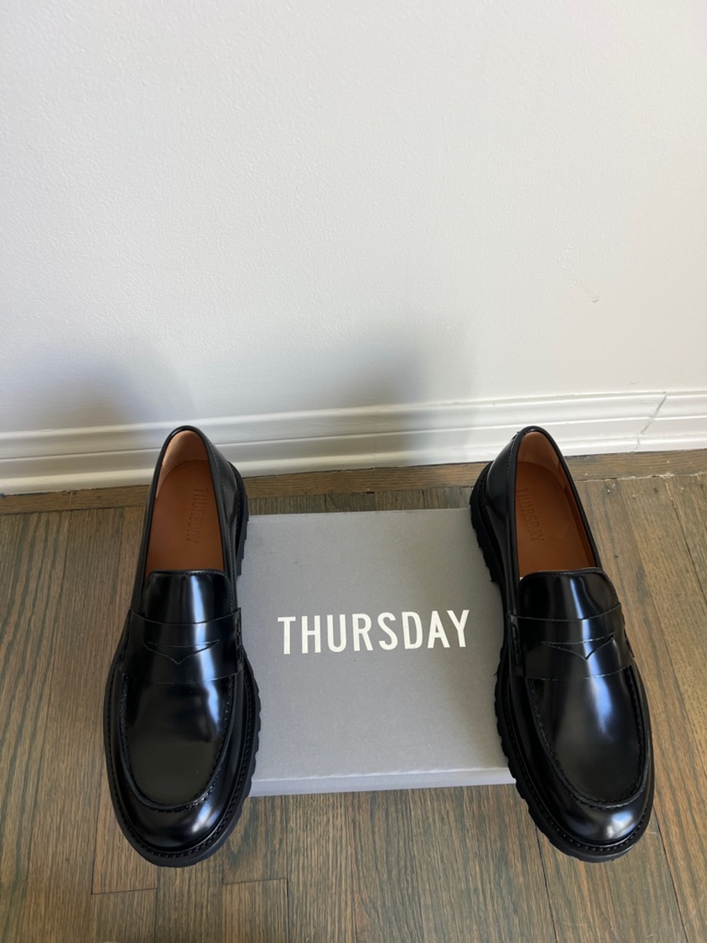 Thursday Boot Company Black Leather Women's Penny Loafers